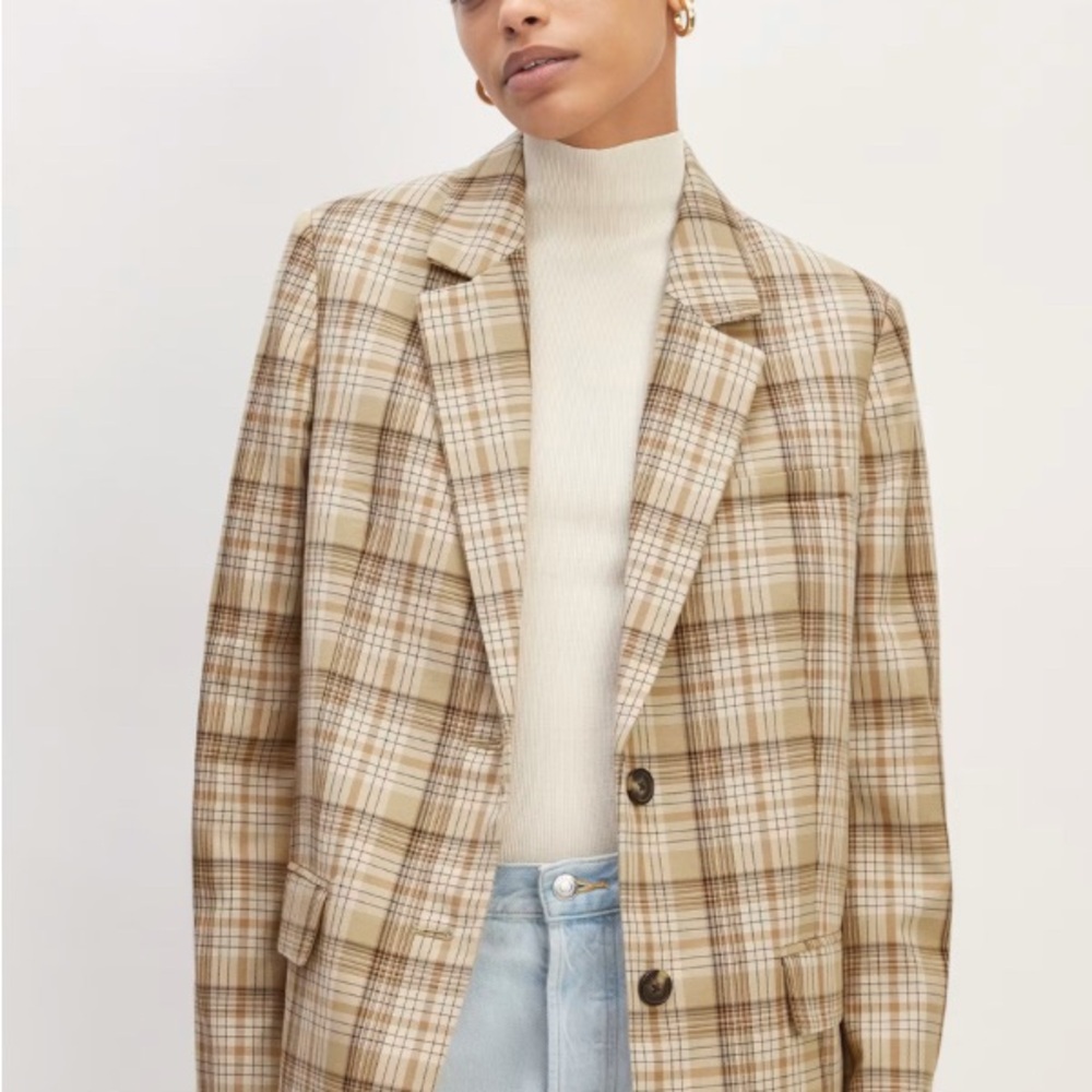 Everlane Plaid Blazer in Buttersoft